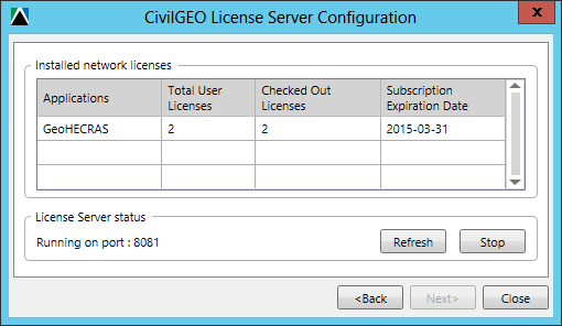 CivilGEO License Server Configuration - GeoHECRAS